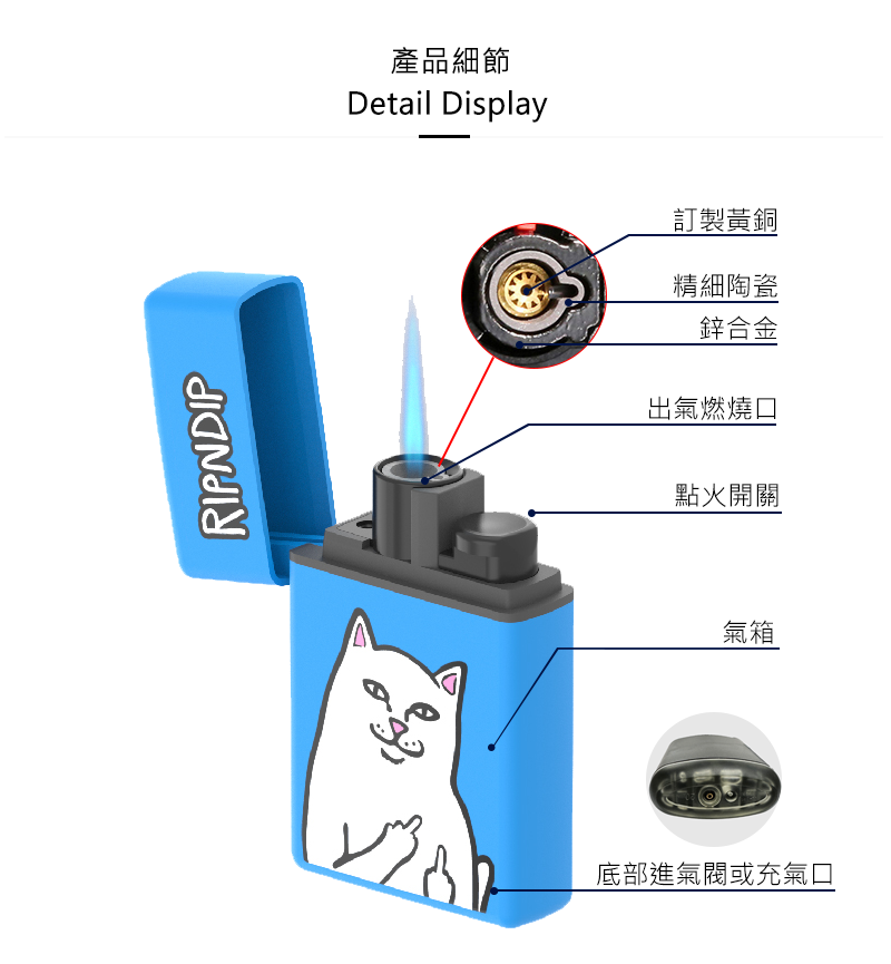 ZENGAZ防風打火機 x RIPNDIP - Lord Nermal 中指貓聯名款