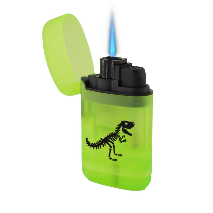 ZENGAZ 防風ライター 🦖T-Rex Fossil |ティラノサウルスの化石 - 蛍光グリーン