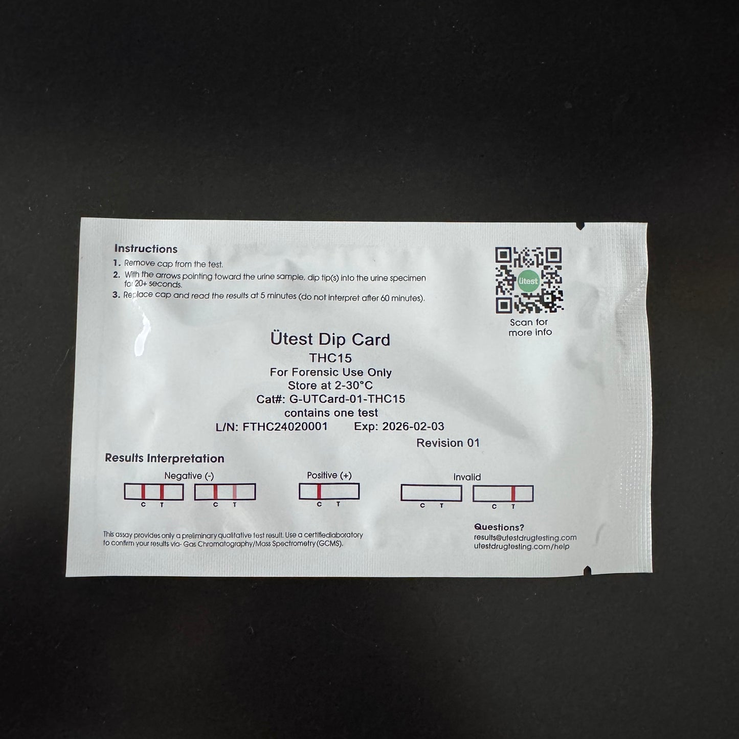 UTest - ホーム テスト ストリップ - 15ng