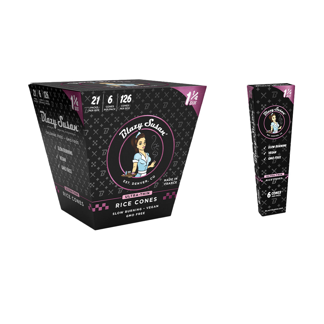 ブレイジースーザン – 極薄ライスペーパー プレロールコーン(サイズ 1 ¼ | 6個入り)