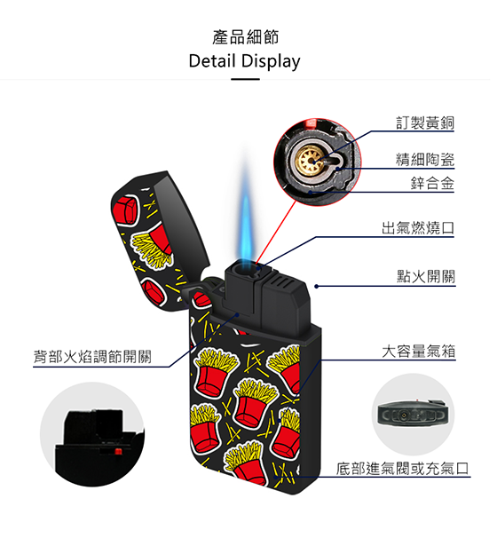 ZENGAZ 防風ライター フライドラバー |私はフライドポテトが大好きです