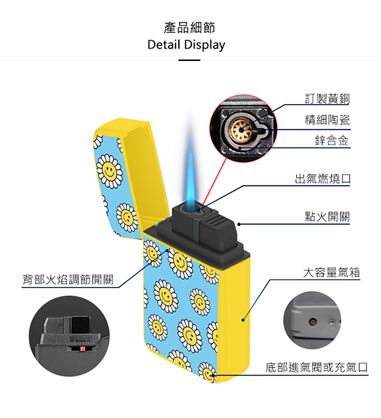 ZENGAZ 防風ライター スウィートデイジー |新鮮なデイジー