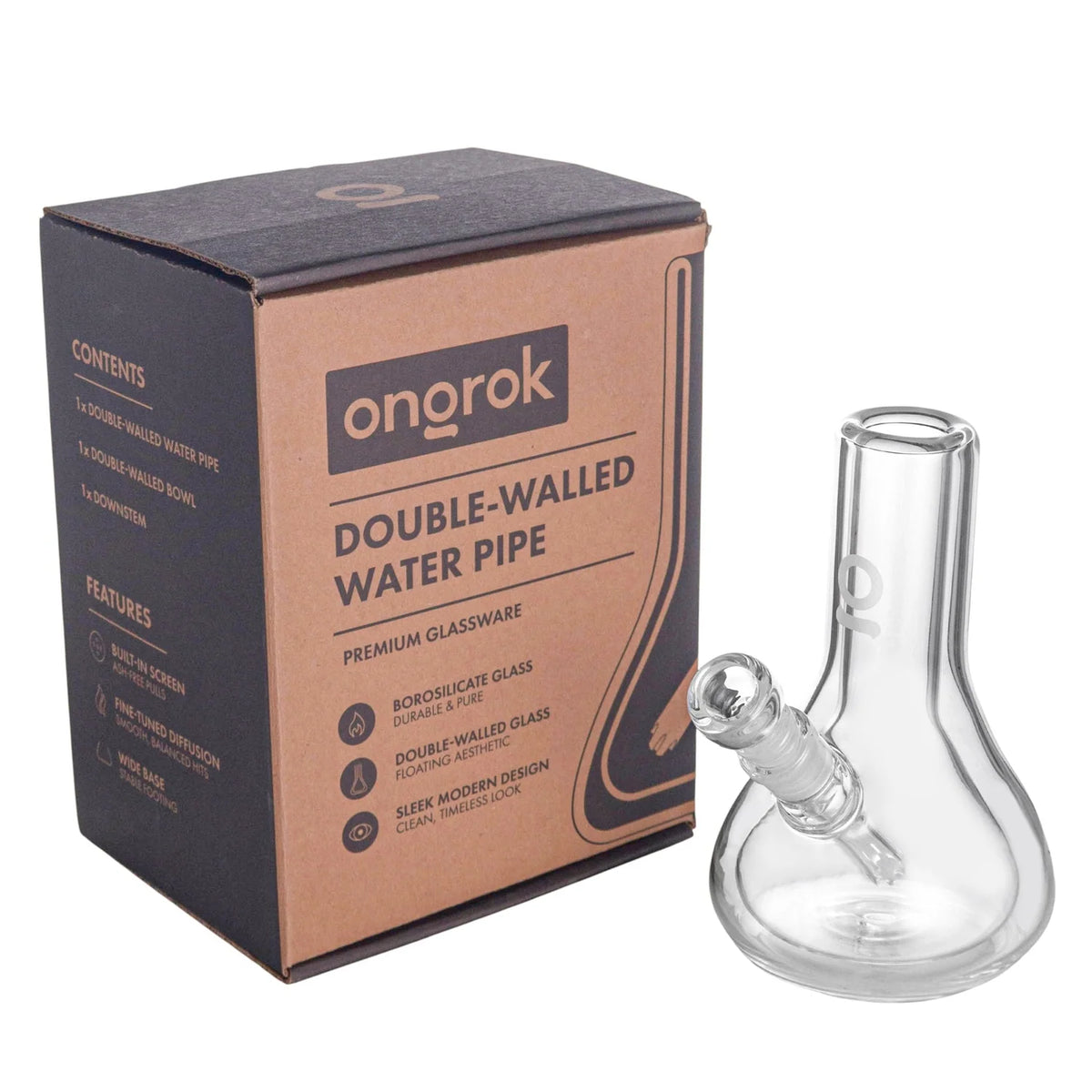 ONGROK 雙層玻璃水煙壺｜Double Glass Wall Water Pipe