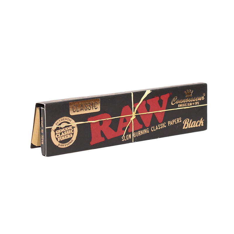 RAW ブラック クラシック キングサイズスリム 巻紙（フィルターチップ付）